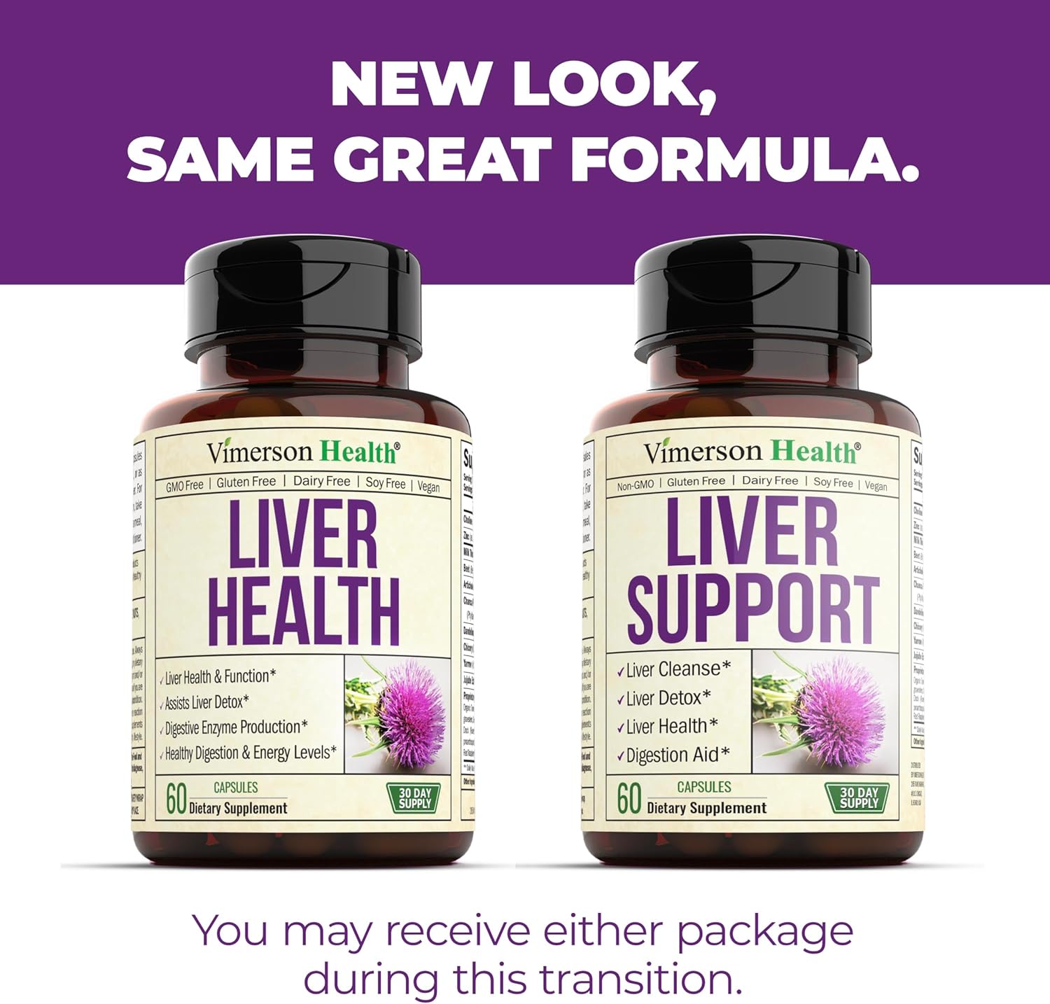 Liver Cleanse Detox & Repair Supplement with Milk Thistle, Choline, Artichoke, Chicory, Dandelion Root - 2-Pack for Liver Health