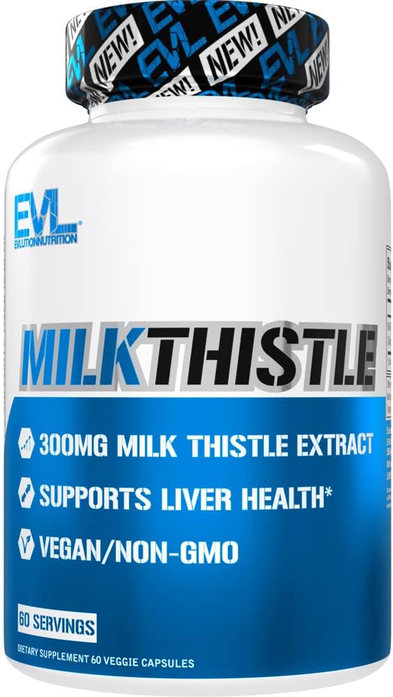 Liver Cleanse Detox & Repair Supplement with Silymarin Milk Thistle Extract - 60 Non-GMO Capsules for Herbal Liver Support by Evlution