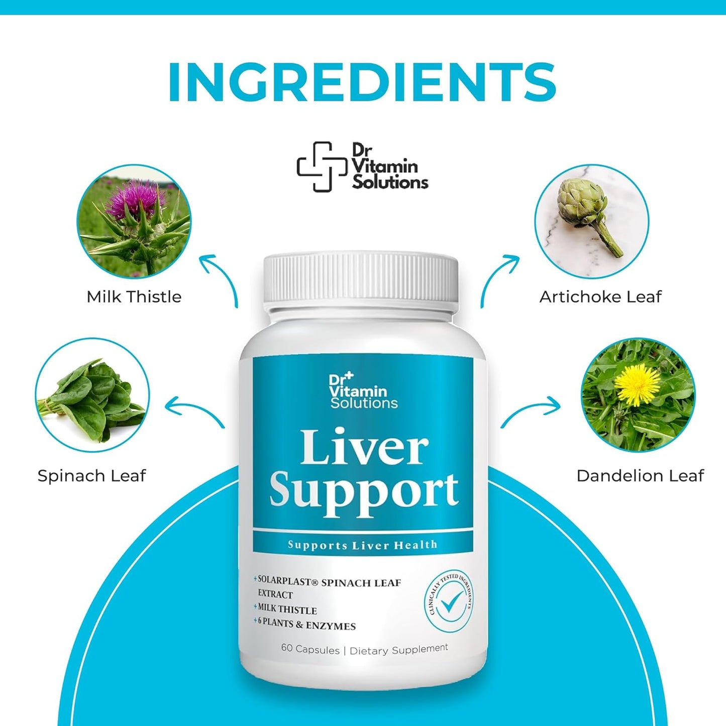 Liver Cleanse Detox Supplement - Milk Thistle with Chlorophyll, Digestive Enzymes, Artichoke & Dandelion for Gallbladder Support, 30 Vegan Capsules