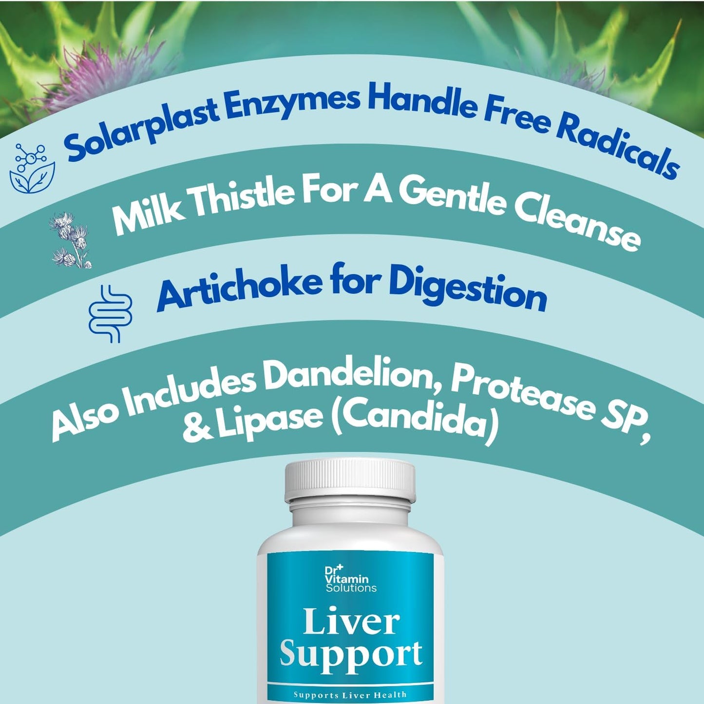 Liver Cleanse Detox Supplement - Milk Thistle with Chlorophyll, Digestive Enzymes, Artichoke & Dandelion for Gallbladder Support, 30 Vegan Capsules