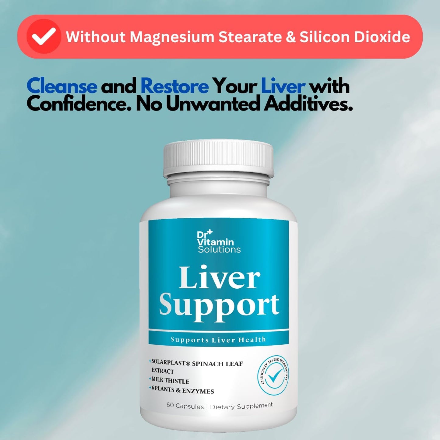 Liver Cleanse Detox Supplement - Milk Thistle with Chlorophyll, Digestive Enzymes, Artichoke & Dandelion for Gallbladder Support, 30 Vegan Capsules