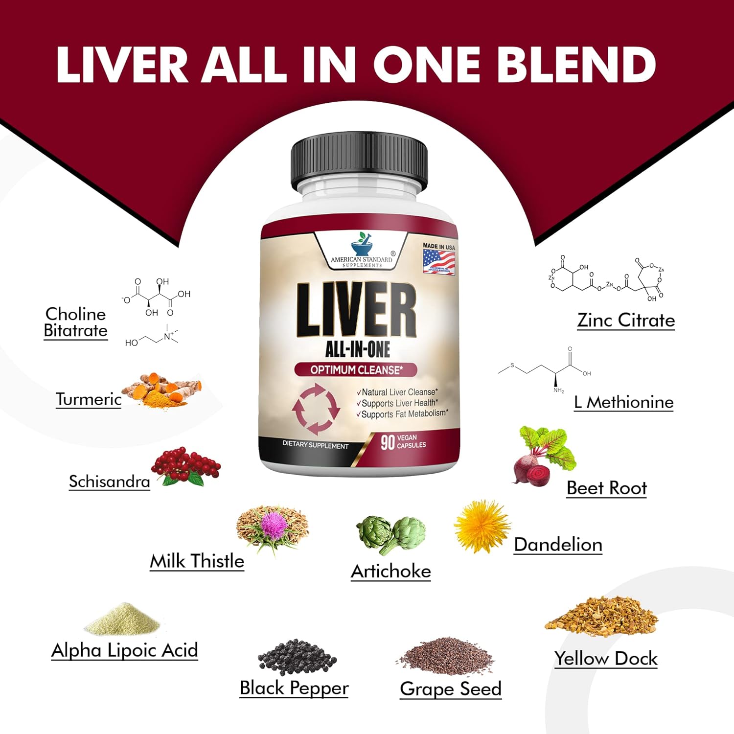 Liver Cleanse & Detox Supplement with Milk Thistle, Artichoke, Dandelion, Turmeric - Liver Support for Detox and Health