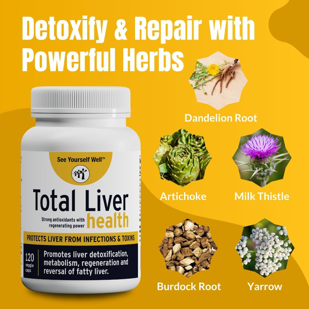 Liver Cleanse & Detox Supplement with Milk Thistle, Dandelion, Yarrow, Burdock Root & Artichoke for Healthy Liver Function