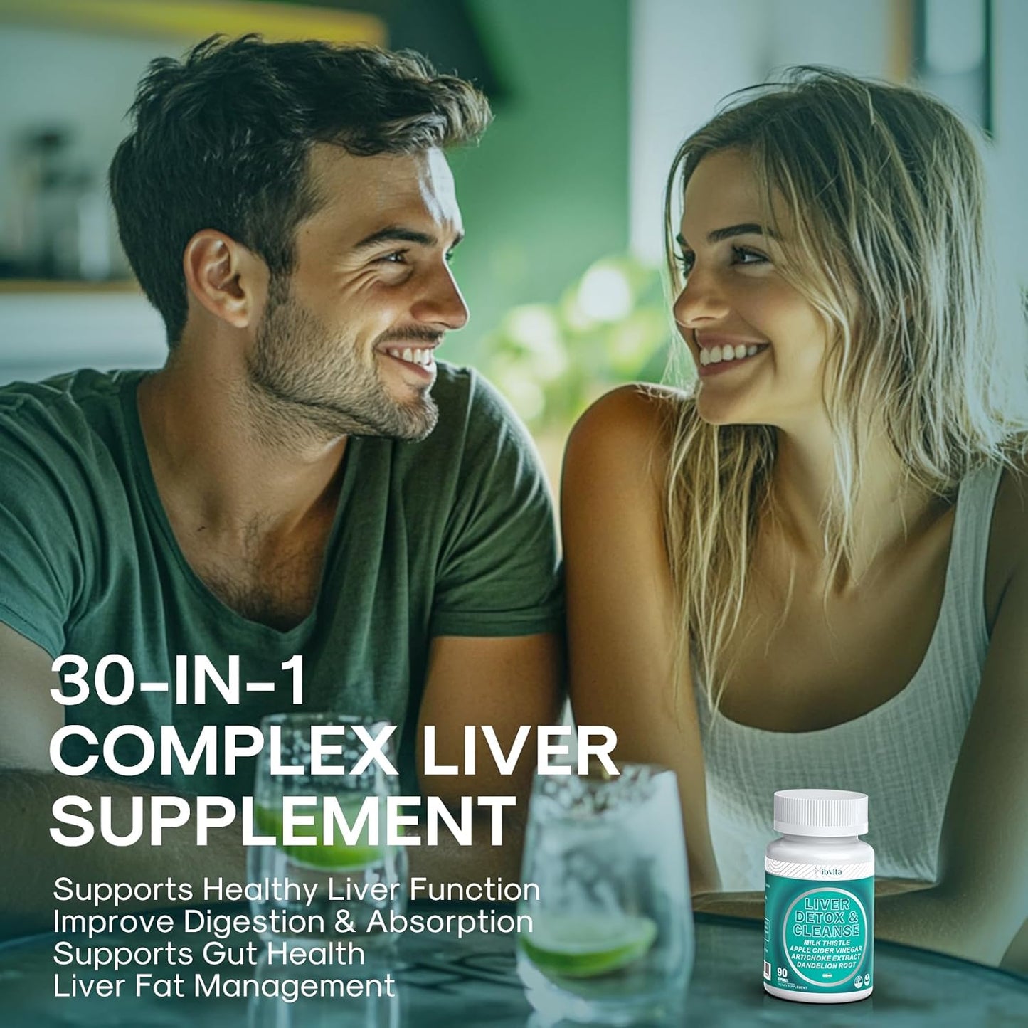Liver Cleanse Detox Supplement with Silymarin Milk Thistle, Dandelion Root & Artichoke - Liver Health Support for Women & Men - 90 Capsules