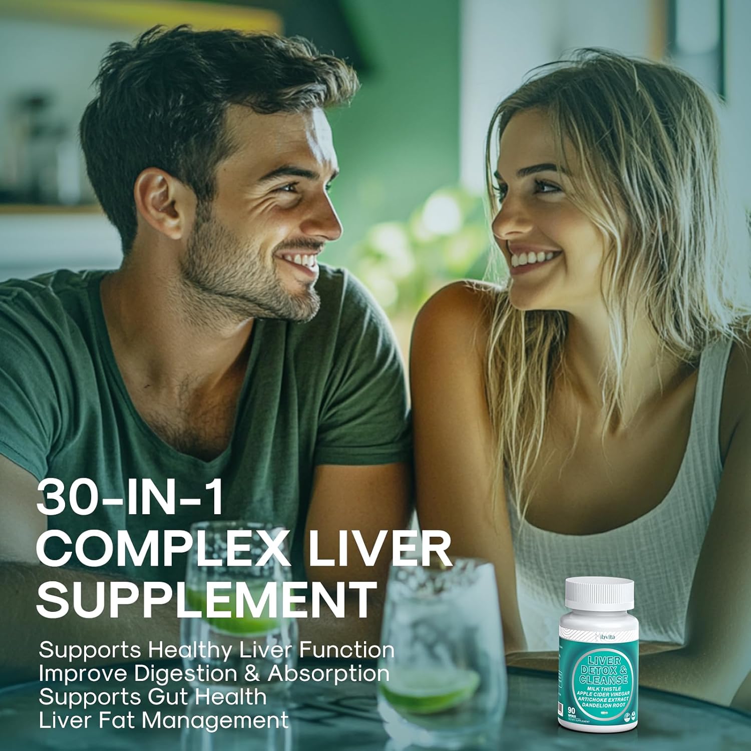 Liver Cleanse Detox Supplement with Silymarin Milk Thistle, Dandelion Root & Artichoke - Liver Health Support for Women & Men - 90 Capsules