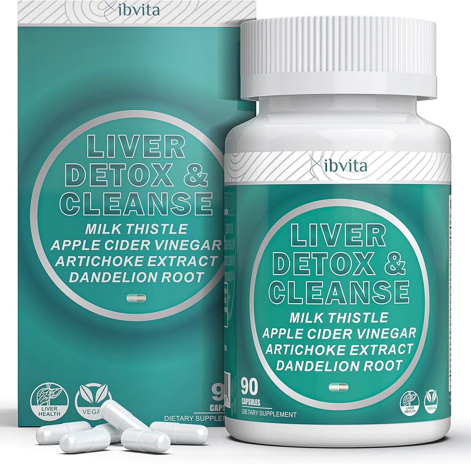 Liver Cleanse Detox Supplement with Silymarin Milk Thistle, Dandelion Root & Artichoke - Liver Health Support for Women & Men - 90 Capsules