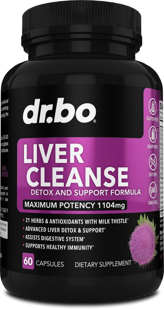 Liver Cleanse Detox Support Supplement with Artichoke, Berberine, Turmeric - Gallbladder Care Formula Capsules, Milk Thistle Dandelion for Complete Health Repair