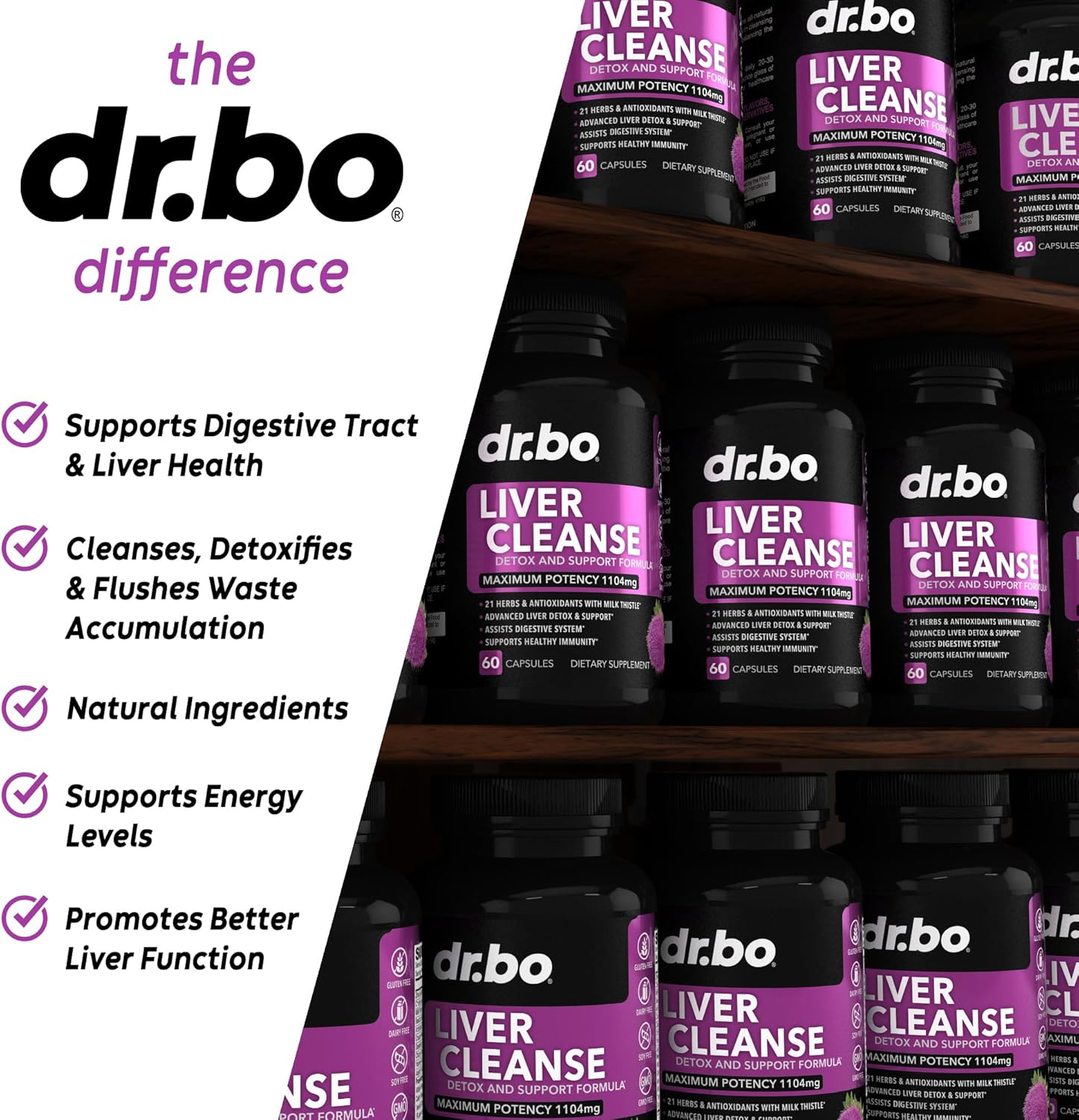 Liver Cleanse Detox Support Supplement with Artichoke, Berberine, Turmeric - Gallbladder Care Formula Capsules, Milk Thistle Dandelion for Complete Health Repair