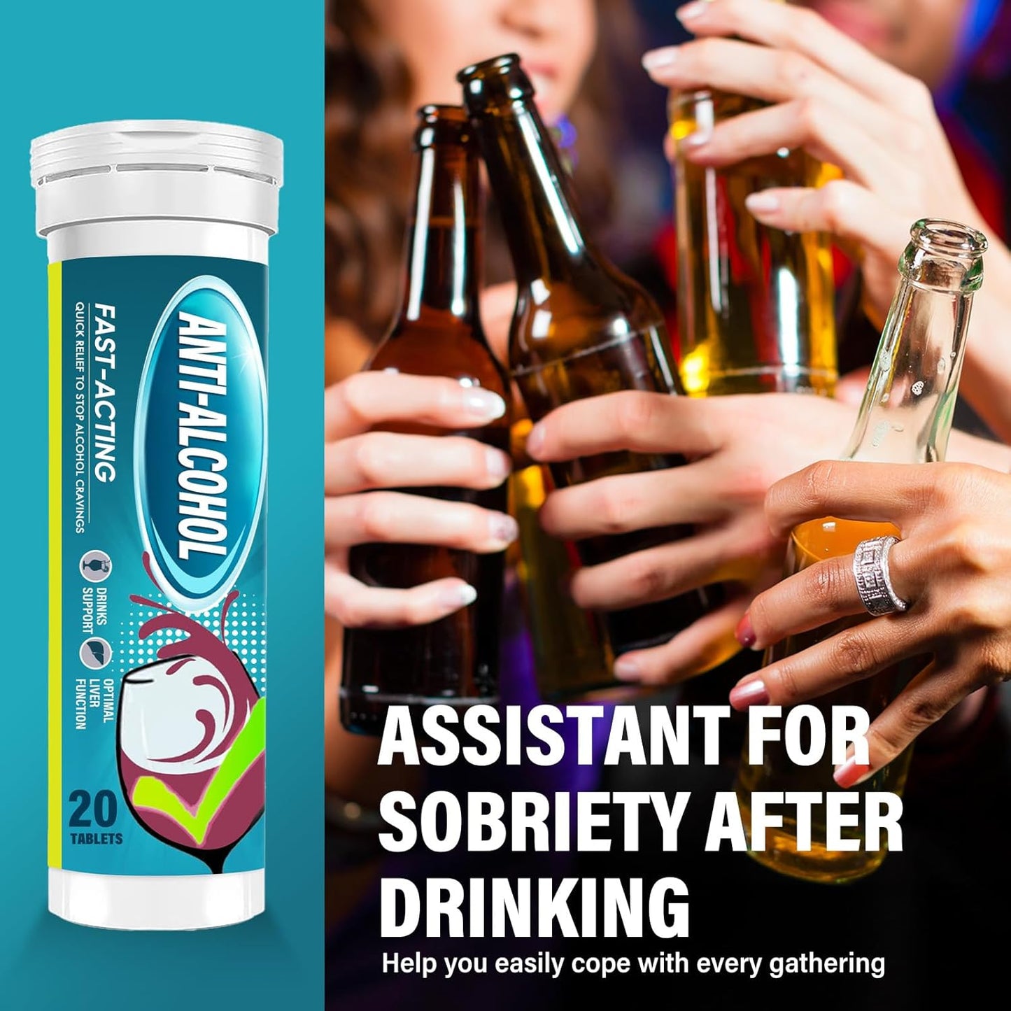 Liver Cleanse & Energy Recovery Supplement for Combatting Alcohol Cravings and Promoting Calmness - TOMEIAABBCC