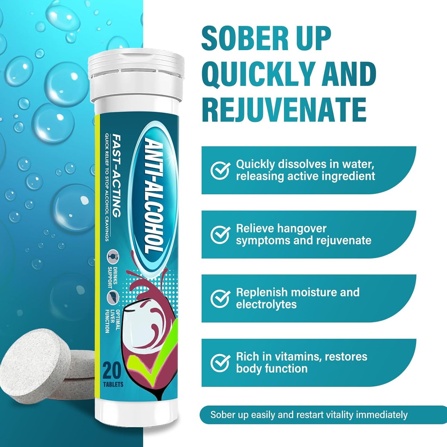 Liver Cleanse & Energy Recovery Supplement for Combatting Alcohol Cravings and Promoting Calmness - TOMEIAABBCC
