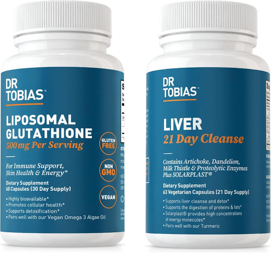 Liver Cleanse & Liposomal Glutathione - Boosts Liver Health, Immune System, & Energy - Vegan & Non-GMO - 21 Day Detox