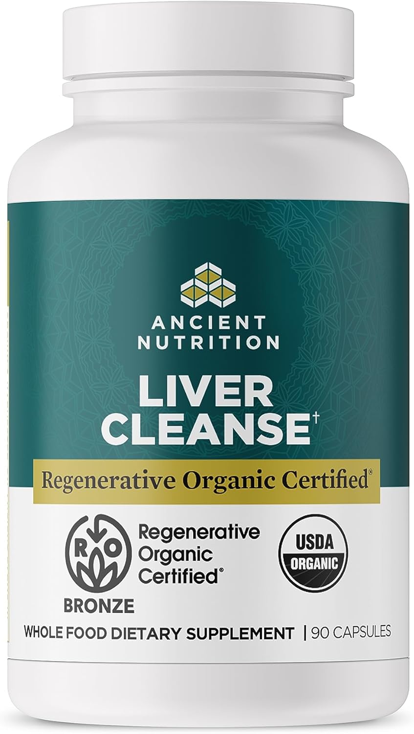 Liver Cleanse Supplement with Milk Thistle, Burdock Root & Reishi - 90 Count, Organic & Gluten Free