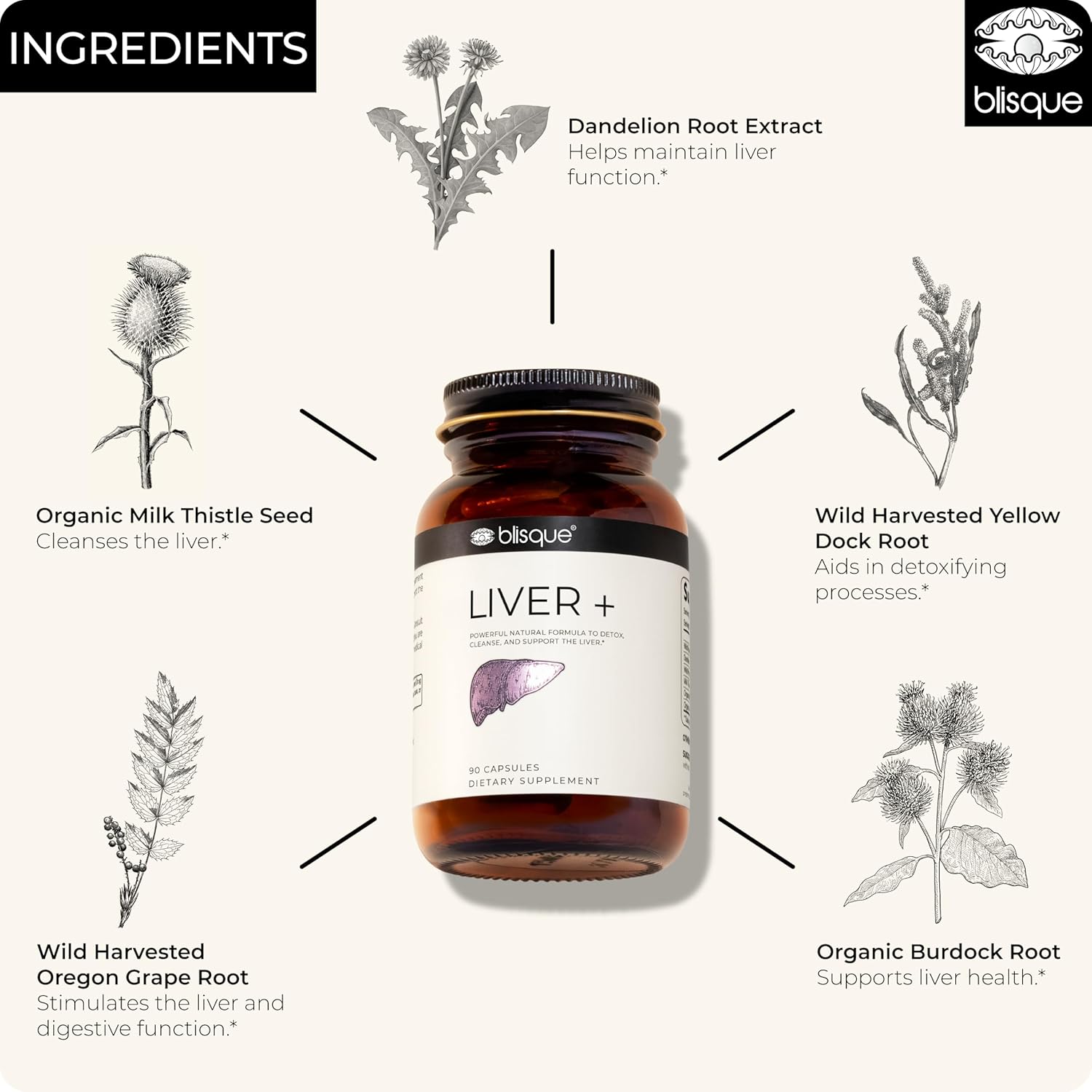 Liver Complex Supplement for Detox, Cleanse, and Repair | Doctor-Approved with Milk Thistle, Dandelion, and Burdock Root | Natural Ingredients | 90 Capsules