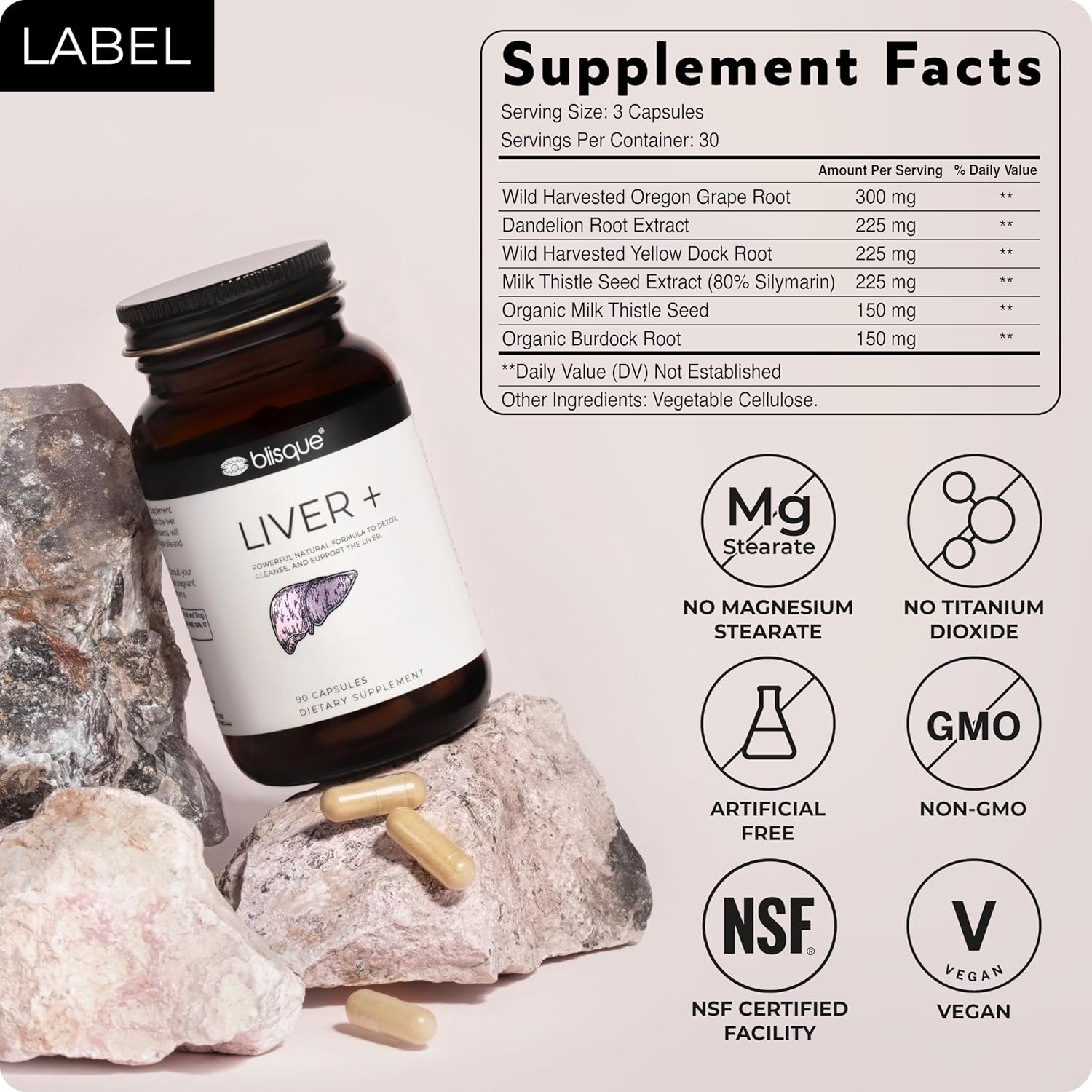 Liver Complex Supplement for Detox, Cleanse, and Repair | Doctor-Approved with Milk Thistle, Dandelion, and Burdock Root | Natural Ingredients | 90 Capsules