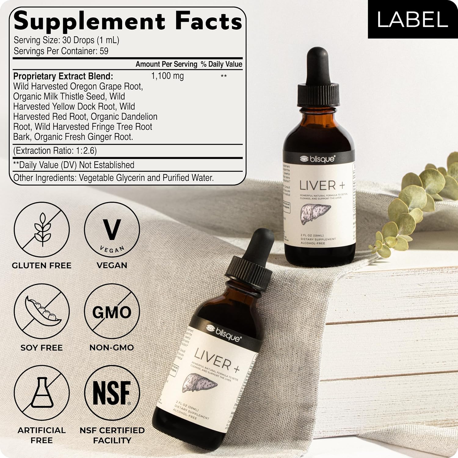 Liver Detox and Repair Supplement - Doctor-Approved Liver Complex with Milk Thistle and Dandelion Root - Natural Ingredients - 59 Servings - 2 Ounce