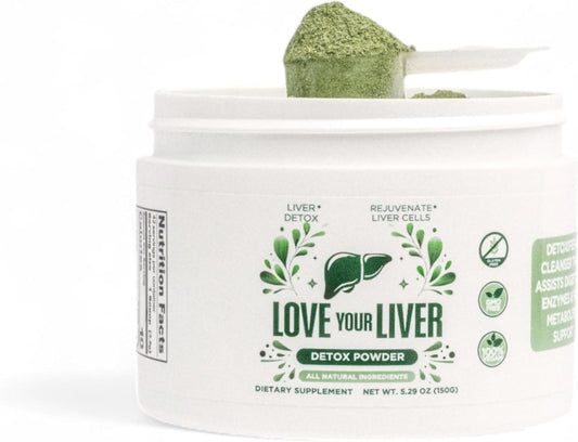 Liver Detox Cleanse Powder - 42 Servings with Milk Thistle, Dandelion Root, Turmeric, Artichoke Leaf - Liver Health Supplement Drink Powder