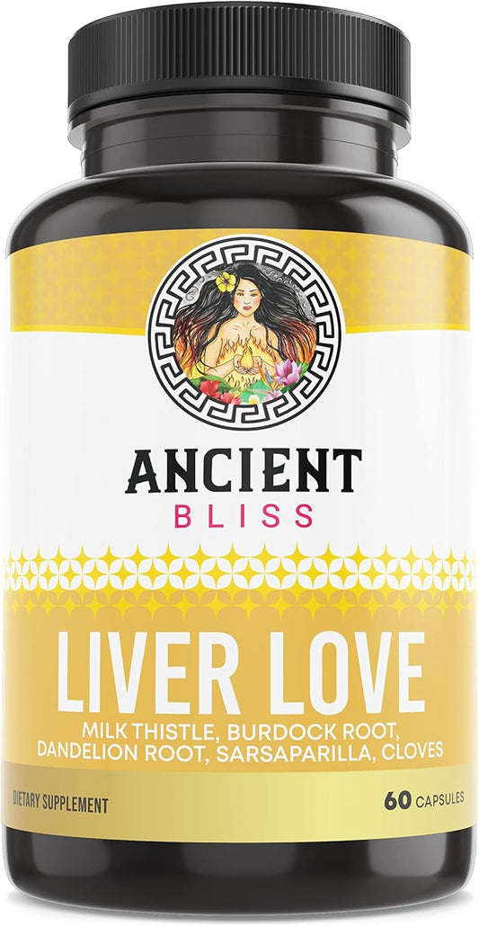 Liver Detox Cleanse & Repair Supplement with Milk Thistle - 60 Capsules for Men and Women - Ancient Bliss Liver Support Vitamins
