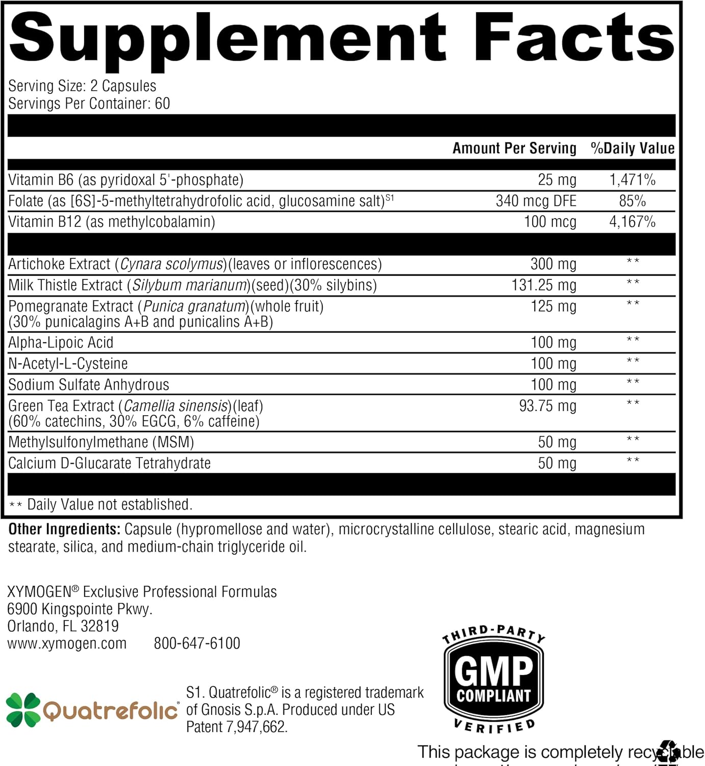 Liver Detox & Cleanse Supplement - XYMOGEN Medcaps DPO - Liver Support Capsules with Milk Thistle, Alpha Lipoic Acid & Artichoke Extract - 120 Vegetarian Capsules