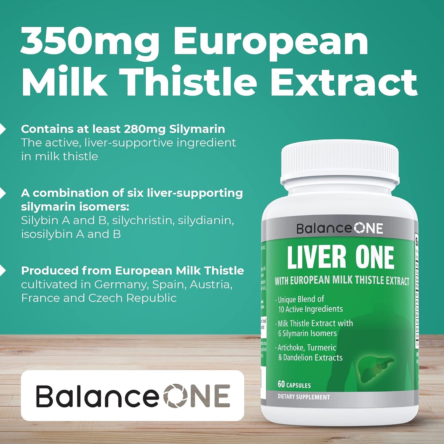 Liver Detox & Cleanse Support Supplement with Milk Thistle & Dandelion - 1 Month Supply for Natural Liver Repair & Detoxification - Non-GMO & Vegan Liver One