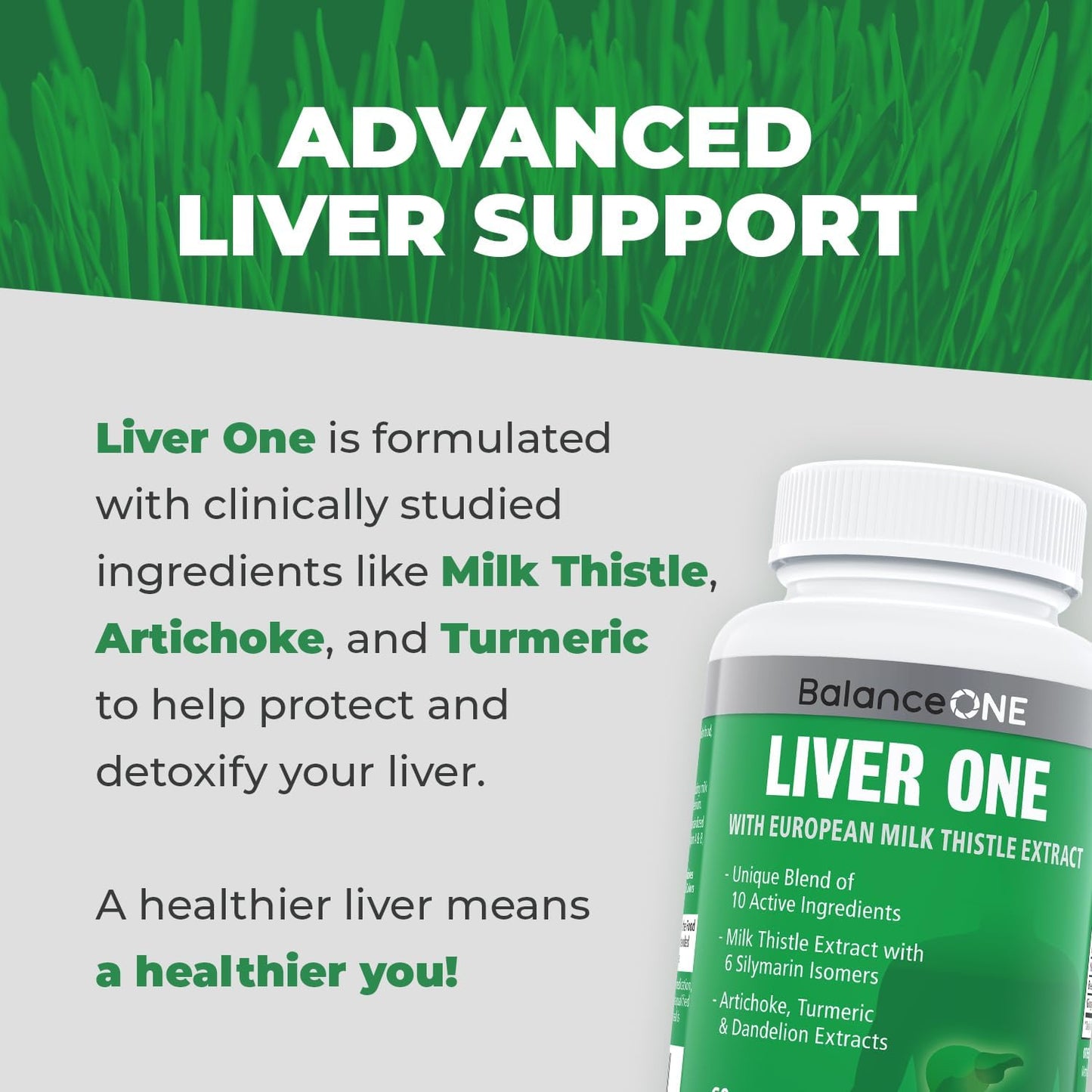 Liver Detox & Cleanse Support Supplement with Milk Thistle & Dandelion - 1 Month Supply for Natural Liver Repair & Detoxification - Non-GMO & Vegan Liver One
