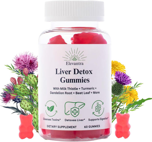 Liver Detox Gummies with Milk Thistle - Natural Liver Support Supplement for Detox Cleanse & Healthier Liver - Liver Detox Supplement Gummies