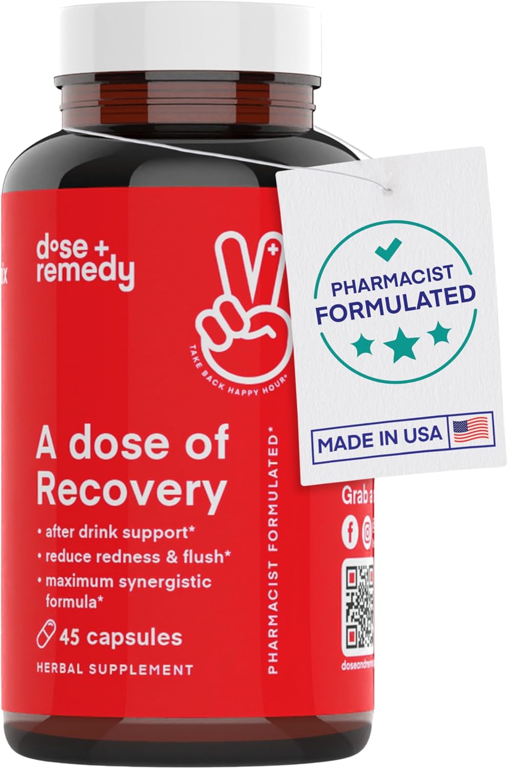 Liver Detox & Hydration Support Pills for Morning Recovery - Made in USA with DHM, Quercetin, Vitamin B - 45 Count