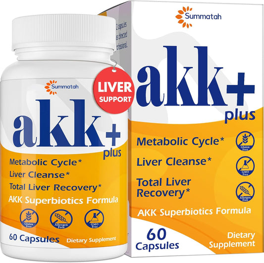 Liver Detox & Repair with Summatah Akk+ Superbiotics - 20 Billion Akkermansia Probiotic, Milk Thistle, Taraxasterol, GLP1 - Antioxidant & Gut Health - 60 Count