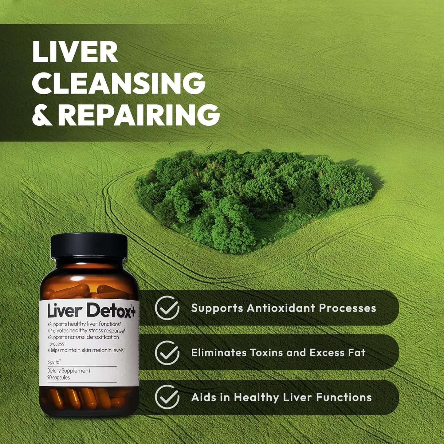 Liver Detox Supplement for Liver Health and Hangover Relief - Vegan, Gluten-Free Cleanse with Milk Thistle, Glutathione, Vitamin C, Inositol, and Selenium - 90 Capsules