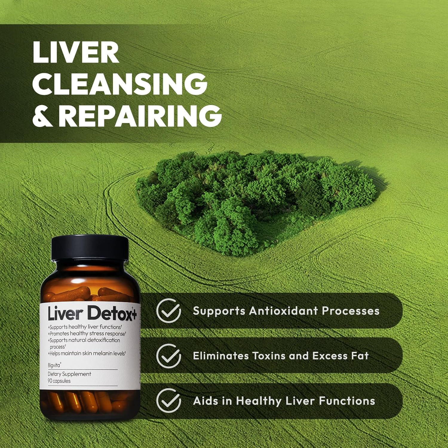 Liver Detox Supplement for Liver Health and Hangover Relief - Vegan, Gluten-Free Cleanse with Milk Thistle, Glutathione, Vitamin C, Inositol, and Selenium - 90 Capsules