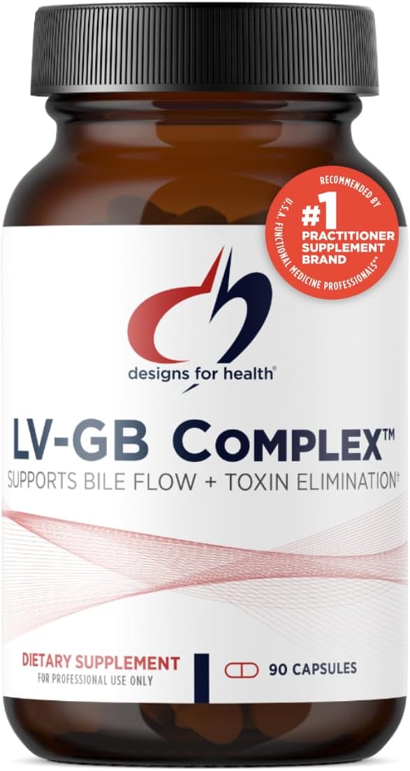 Liver Detox Supplements for Gallbladder Support - Designs for Health LV-GB Complex with Milk Thistle, Artichoke, Vitamins + Ox Bile - Supports Bile Flow + Toxin Elimination (90 Capsules)