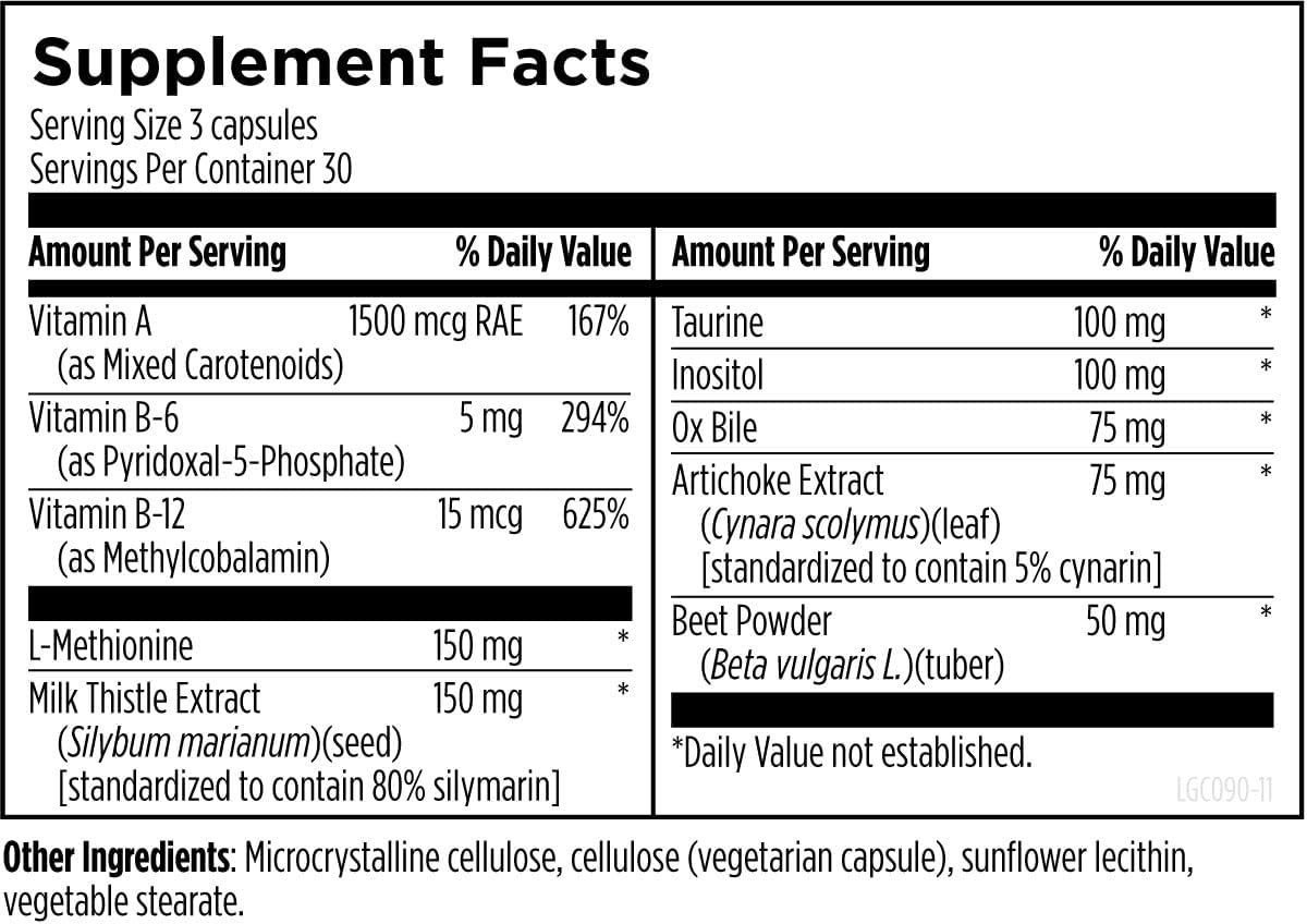 Liver Detox Supplements for Gallbladder Support - Designs for Health LV-GB Complex with Milk Thistle, Artichoke, Vitamins + Ox Bile - Supports Bile Flow + Toxin Elimination (90 Capsules)