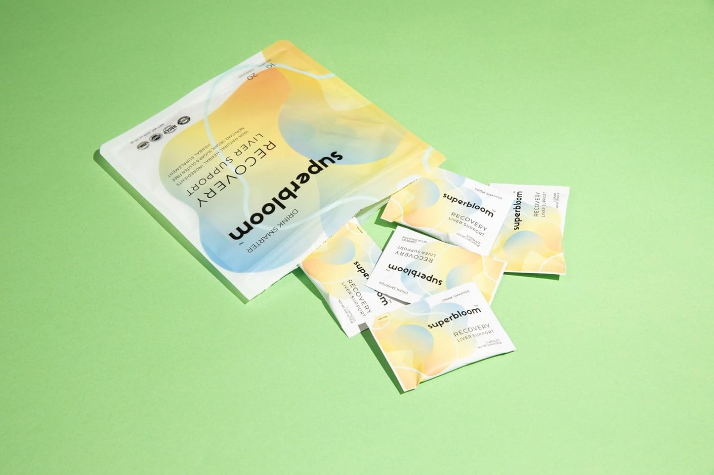 Liver Detox Support Kit with DHM, Turmeric, Milk Thistle - 10 Sachets, 20 Capsules - Enhance Night Recovery and Morning Energy
