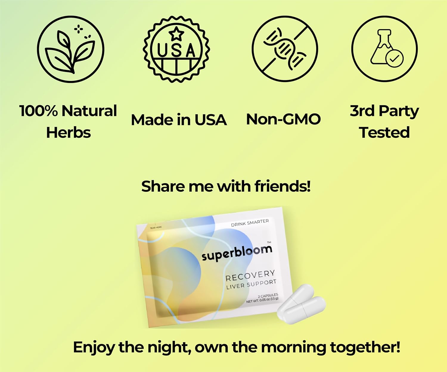 Liver Detox Support Kit with DHM, Turmeric, Milk Thistle - 10 Sachets, 20 Capsules - Enhance Night Recovery and Morning Energy