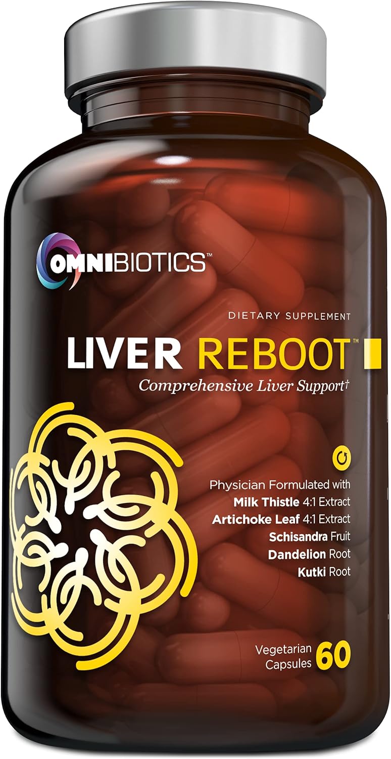 Liver Detox Support Supplement with Milk Thistle, Globe Artichoke, Dandelion Root - 60 Vegan Capsules