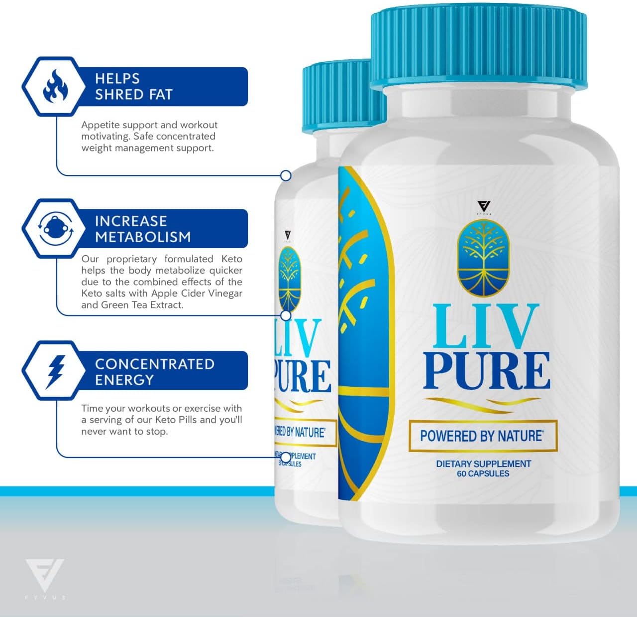 Liver Detox Weight Loss Capsules - Fyvus LivPure Supplement for Cleanse & Health Support