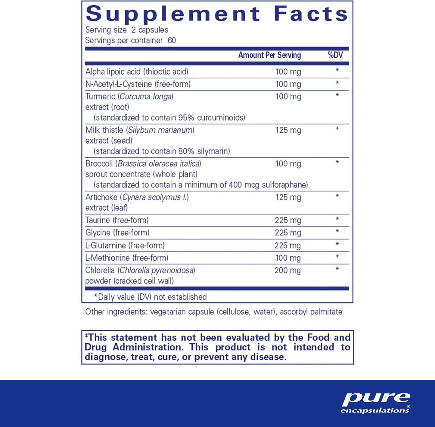 Liver-G.I. Detox Supplement with Alpha Lipoic Acid & Curcumin Extract - Gluten Free - 120 Capsules