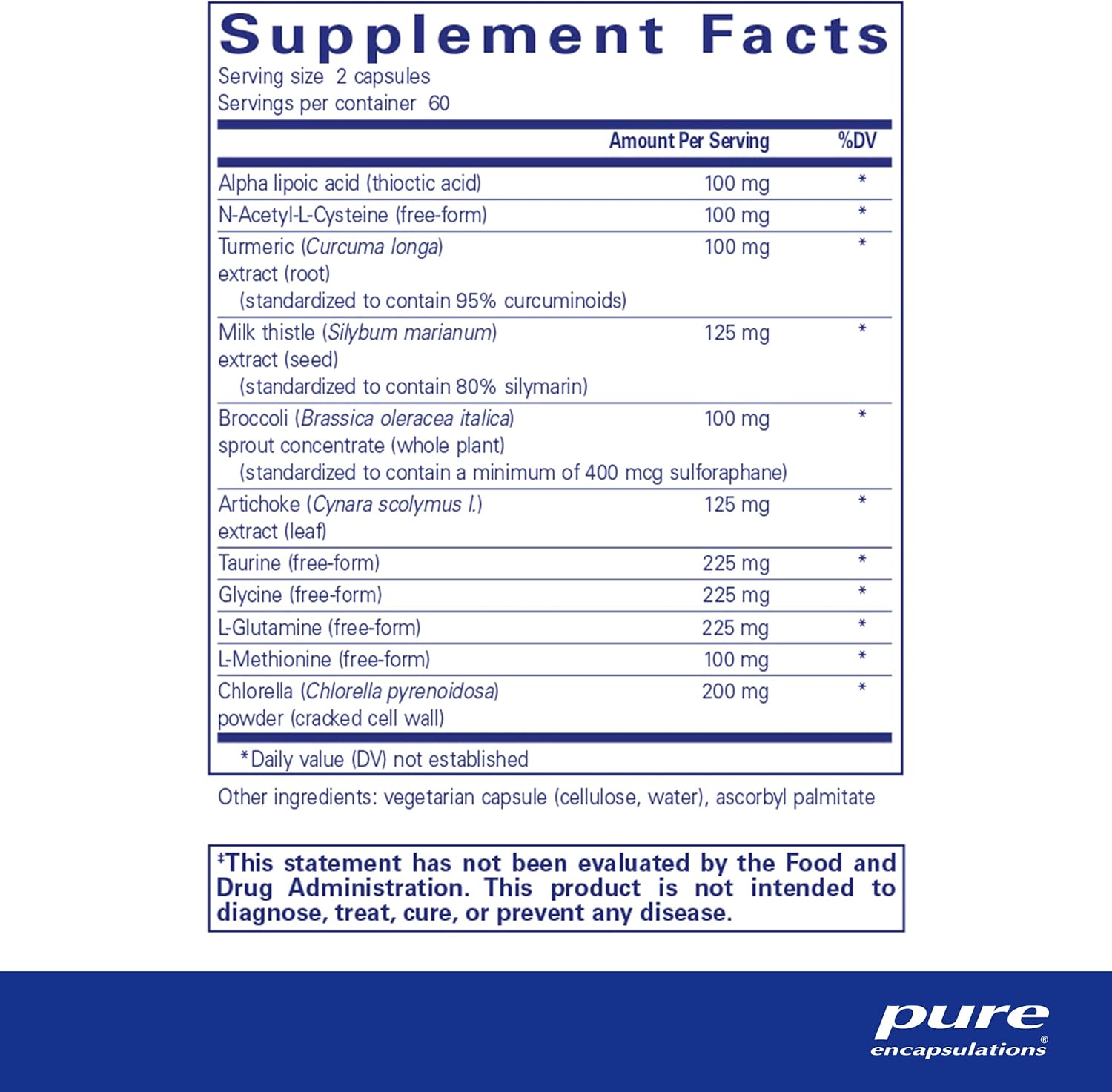 Liver-G.I. Detox Supplement with Alpha Lipoic Acid & Curcumin Extract - Gluten Free - 120 Capsules