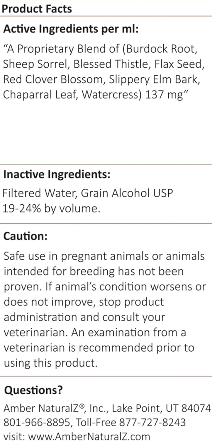 Liver Health Herbal Supplement for Pets | Amber NaturalZ Life Cell Support | Dogs, Cats, Birds, Guinea Pigs, Rabbits | USA-Made | 1oz Bottle