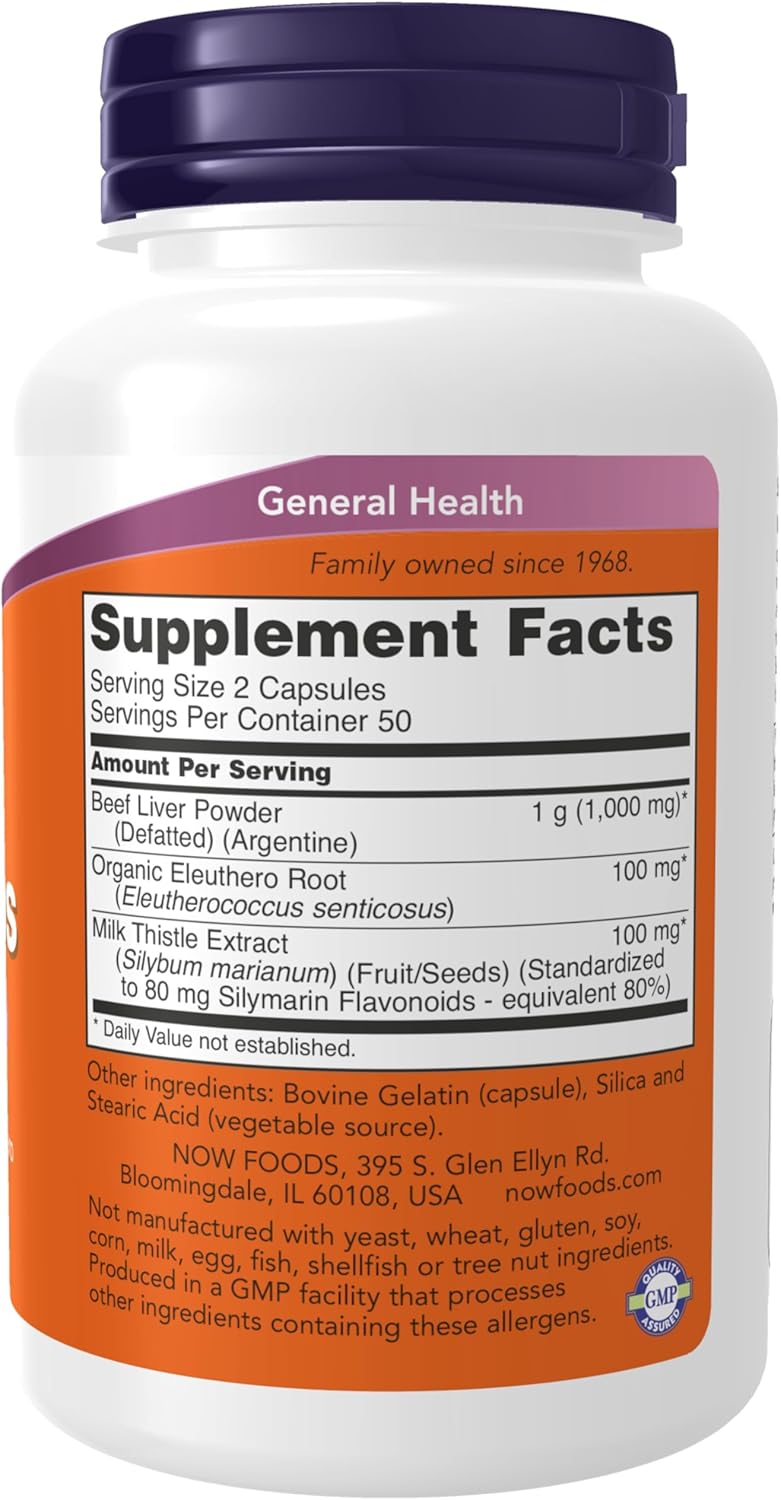 Liver Health Support Capsules with Milk Thistle & Eleuthero - 100 Capsules by NOW Foods
