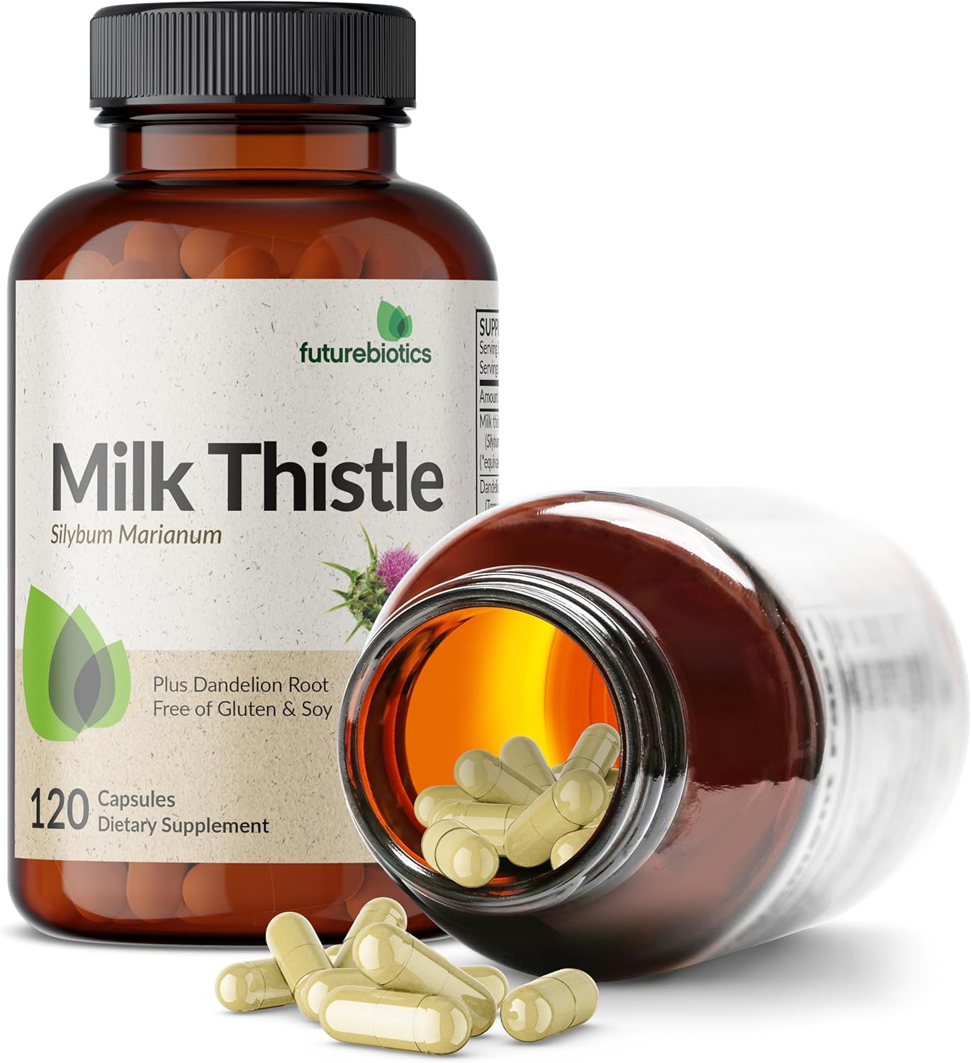 Liver Health Support Capsules with Milk Thistle, Silymarin, Marianum, and Dandelion Root - Antioxidant and Detox Support - 120 Count