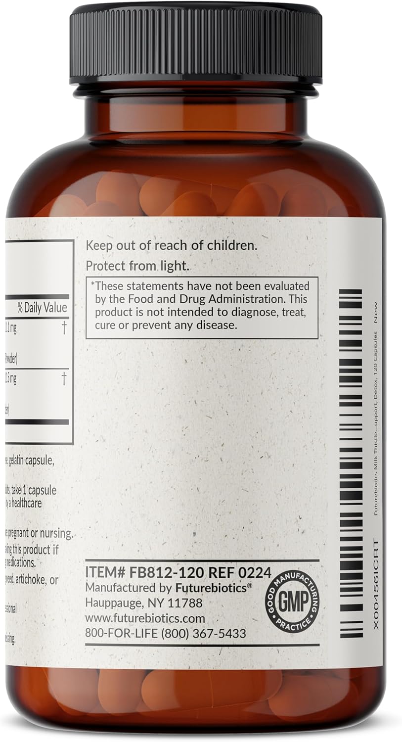 Liver Health Support Capsules with Milk Thistle, Silymarin, Marianum, and Dandelion Root - Antioxidant and Detox Support - 120 Count