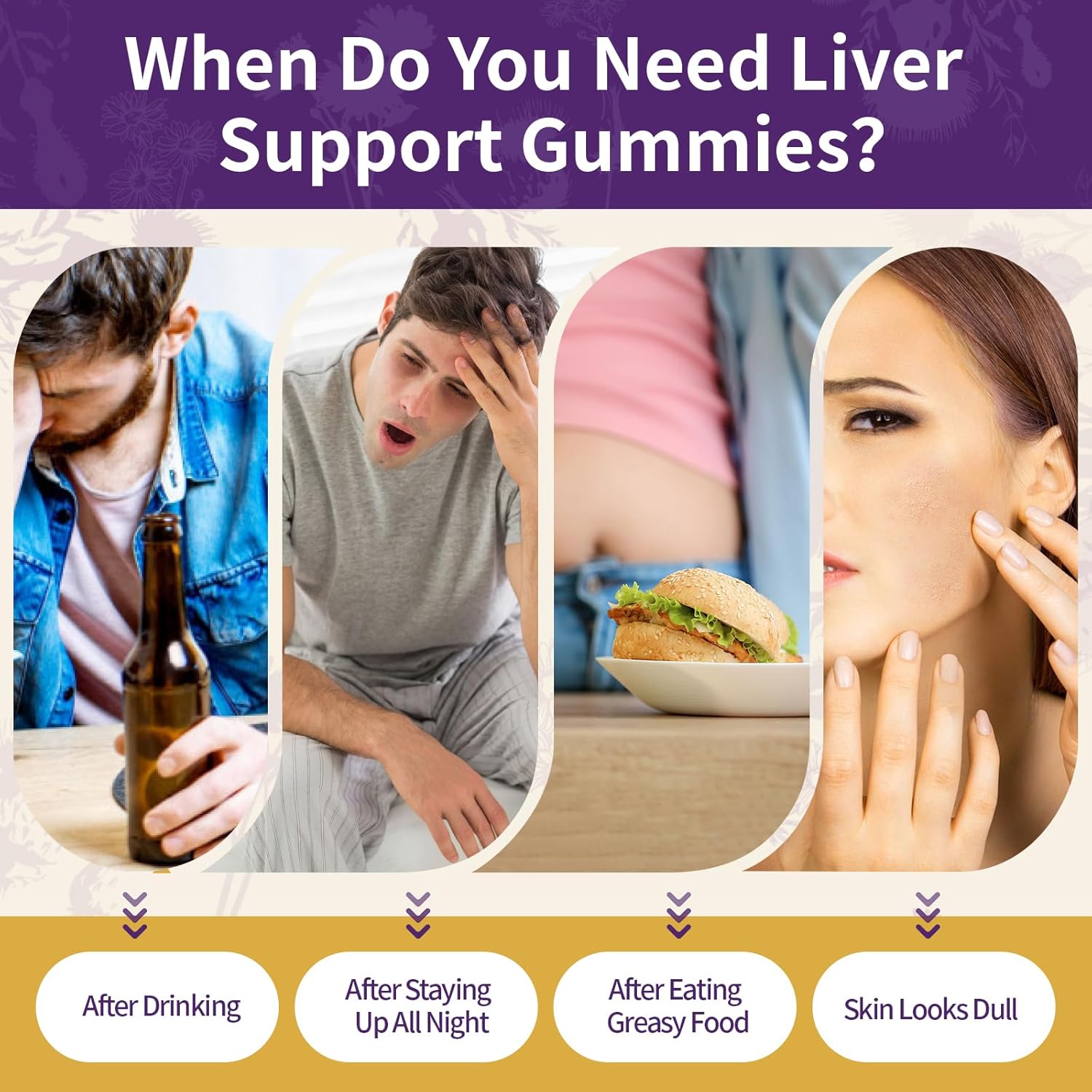 Liver Health Support Gummies with 2000MG Milk Thistle Extract - Vegan Silymarin Supplement with Artichoke, Dandelion, Turmeric - No Sugar, 90 Count