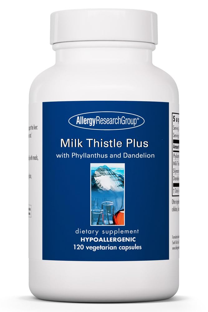 Liver Health Support Supplement with Milk Thistle, Dandelion, Detox & Cleanse - 120 Vegetarian Capsules by Allergy Research Group