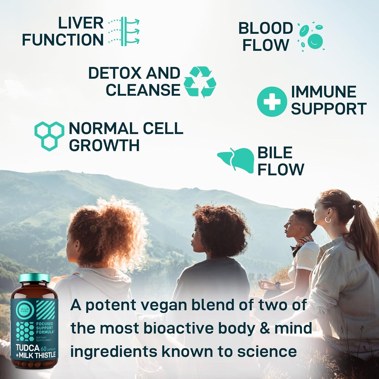 Liver Health Support Supplement with Tudca, Milk Thistle, and Ursolic Acid - 60 Capsules for Liver Cleanse, Gallbladder, Kidney, and Gut Health