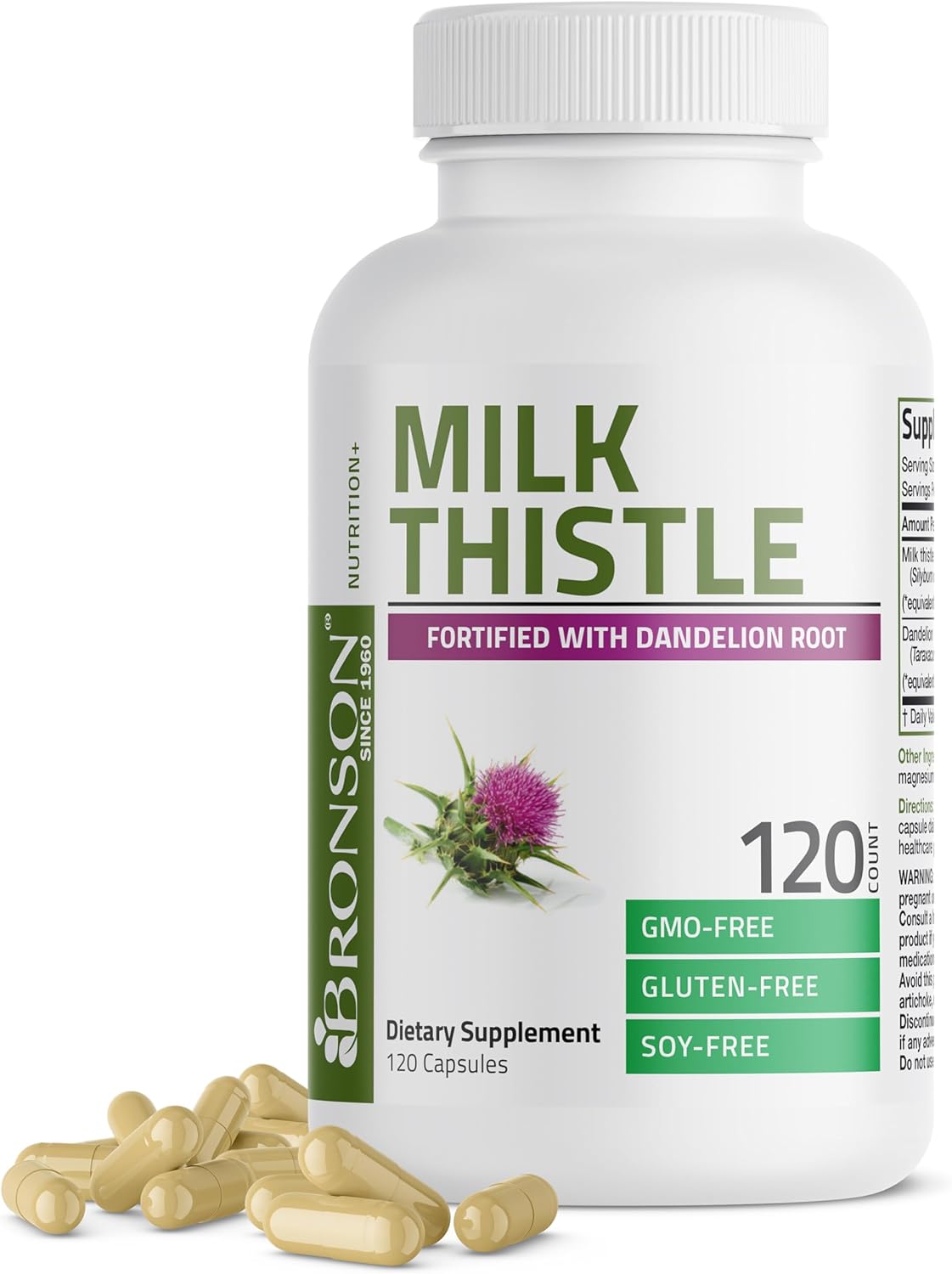 Liver Health Support with Milk Thistle, Silymarin, Marianum, and Dandelion Root - Antioxidant & Detox Supplement, 120 Capsules