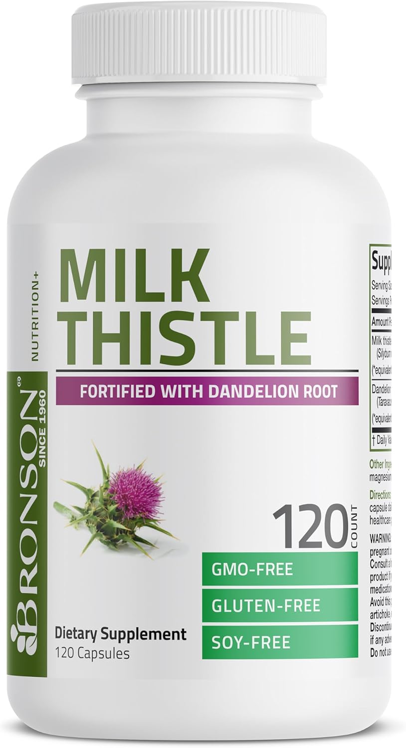 Liver Health Support with Milk Thistle, Silymarin, Marianum, and Dandelion Root - Antioxidant & Detox Supplement, 120 Capsules