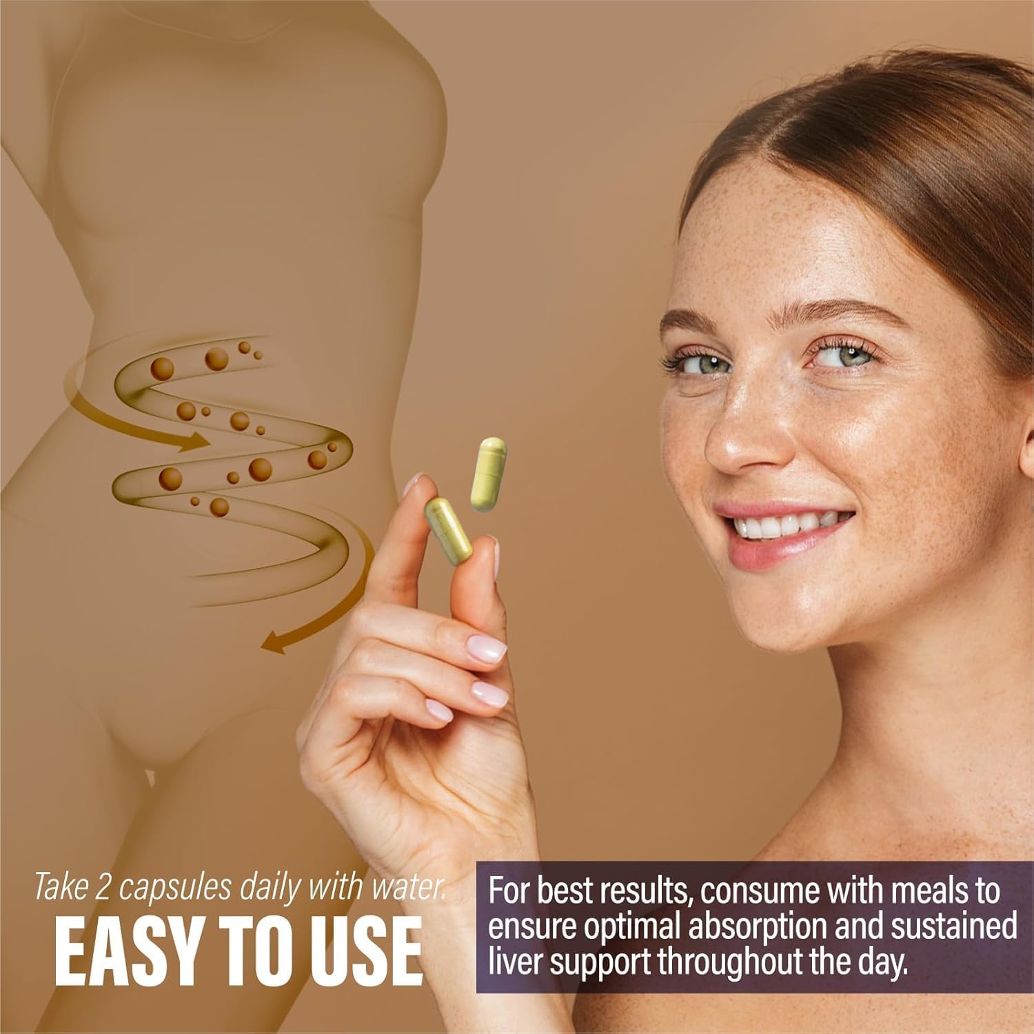 Liver Probiotics Supplement for Healthy Liver Support - Non-GMO Formula, 60 Capsules