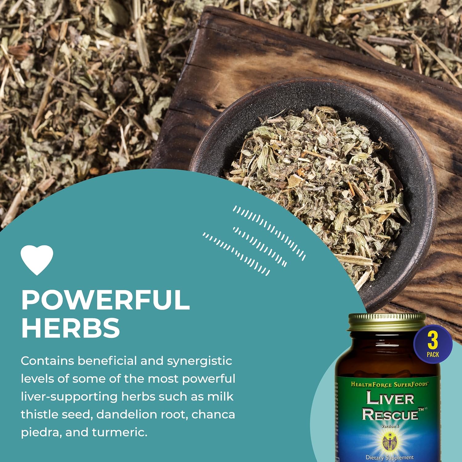 Liver Rescue Capsules - Natural Liver Cleanse with Milk Thistle & Dandelion - 120 Capsules x 3 - Gluten-Free & Vegan