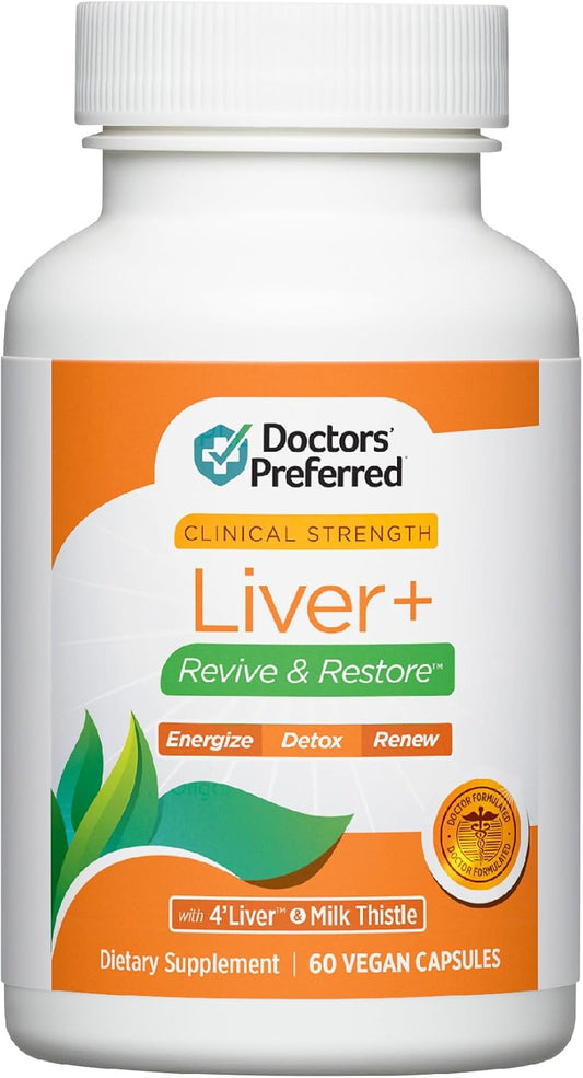 Liver+ Revive & Restore 10-in-1 Formula with Clinically Validated Liver and Milk Thistle - 60 Capsules