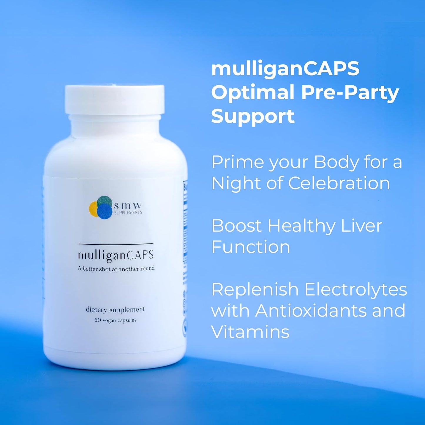 Liver Support Capsules for Pre-Party Prep and Post-Drinking Recovery - Antioxidants, B Vitamins, Riboflavin - 60 ct.